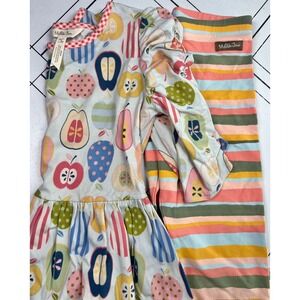 BUNDLE Matilda Jane Class President Apples Pears Dress; All Striped Out Leggings